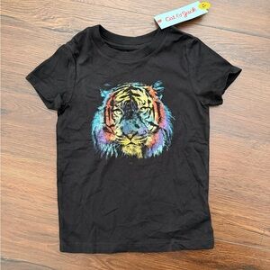 Cat & Jack 2T Black Tiger Graphic Top